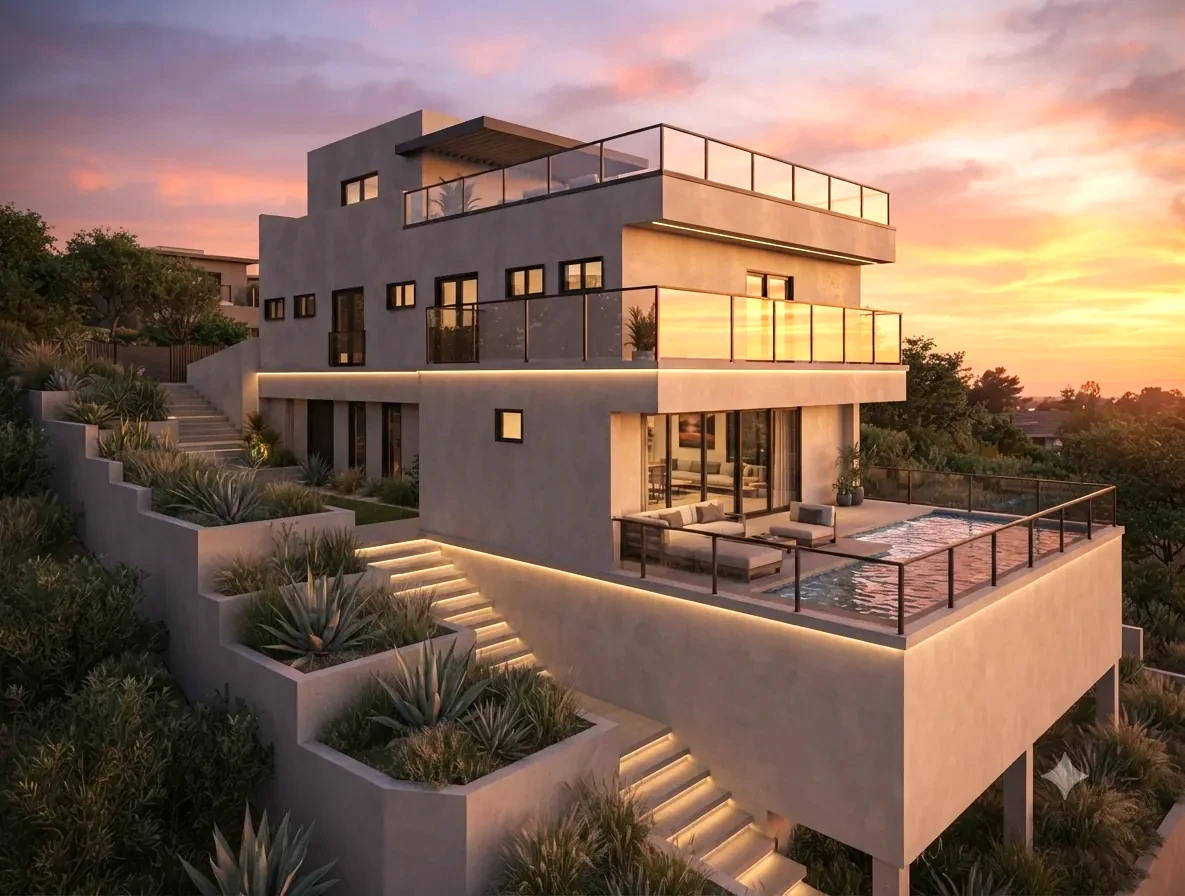 Residência contemporânea projetada e construída pela Priolli